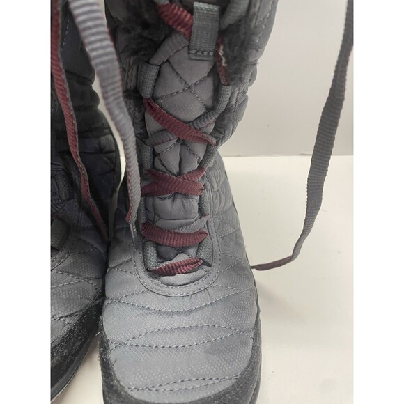 Columbia Minx Girls Y 4 Gray Waterproof Insulated Quilted Fleece Boot Winter - Picture 5 of 12